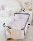 Co-Sleeper/Change Mat Fitted Waterproof Sheet | Blush Gingham