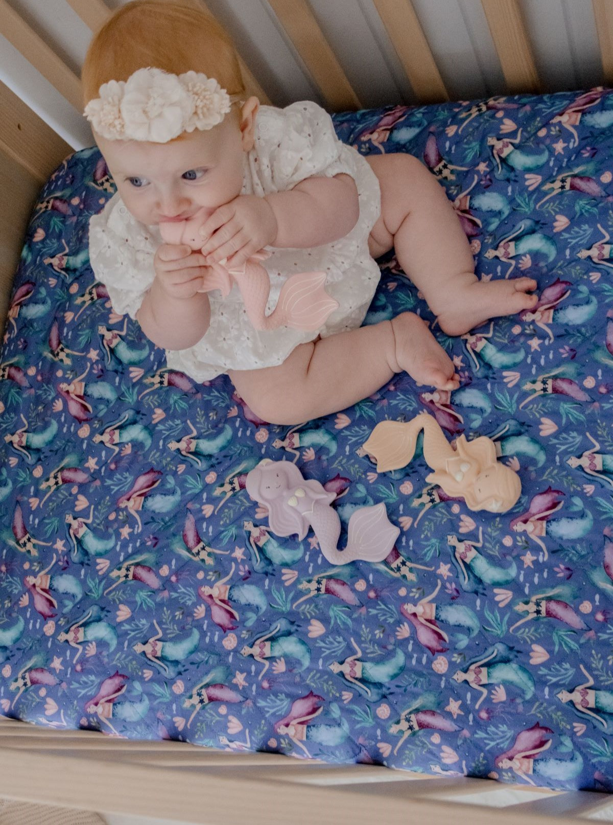 Waterproof Fitted Cot Sheet Mermaid Magic – Bambella Designs