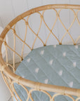 Waterproof Fitted Bassinet Sheet | Sage Sunshine