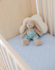 Waterproof Fitted Cot Sheet | Sky Blue