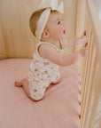 Waterproof Fitted Cot Sheet | Lullaby Pink