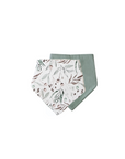 Premium Triple Layer Bandana Bibs 2 Pack | Botanical & Lagoon