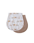 Premium Triple Layer Burp Cloth 2 Pack | Oakwood Farm & Latte