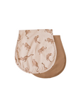 Premium Triple Layer Burp Cloth 2 Pack | Queen of the Jungle & Chestnut