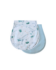 Premium Triple Layer Burp Cloth 2 Pack | Turtle Bay & Sky Blue