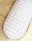 Small Oval/Moses Fitted Waterproof Sheet | Blush Gingham