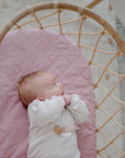 Waterproof Fitted Bassinet Sheet | Dusty Mauve