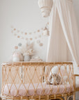 Waterproof Fitted Bassinet Sheet | Lullaby Pink