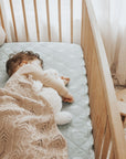 Waterproof Fitted Cot Sheet | Sage Sunshine