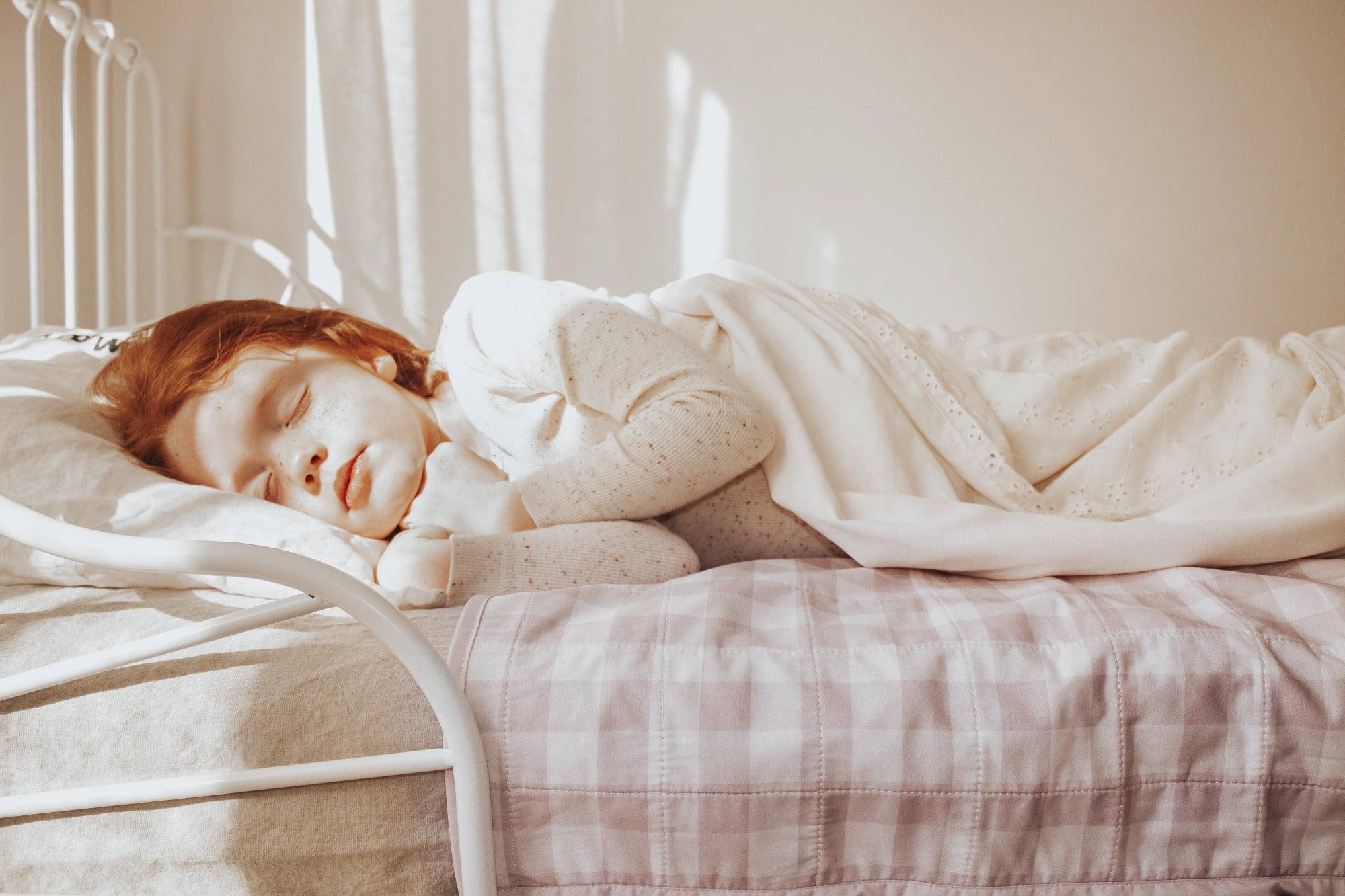 Toilet Training Sheet Blush Gingham Bambella Designs