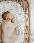 Waterproof Fitted Bassinet Sheet | Botanical