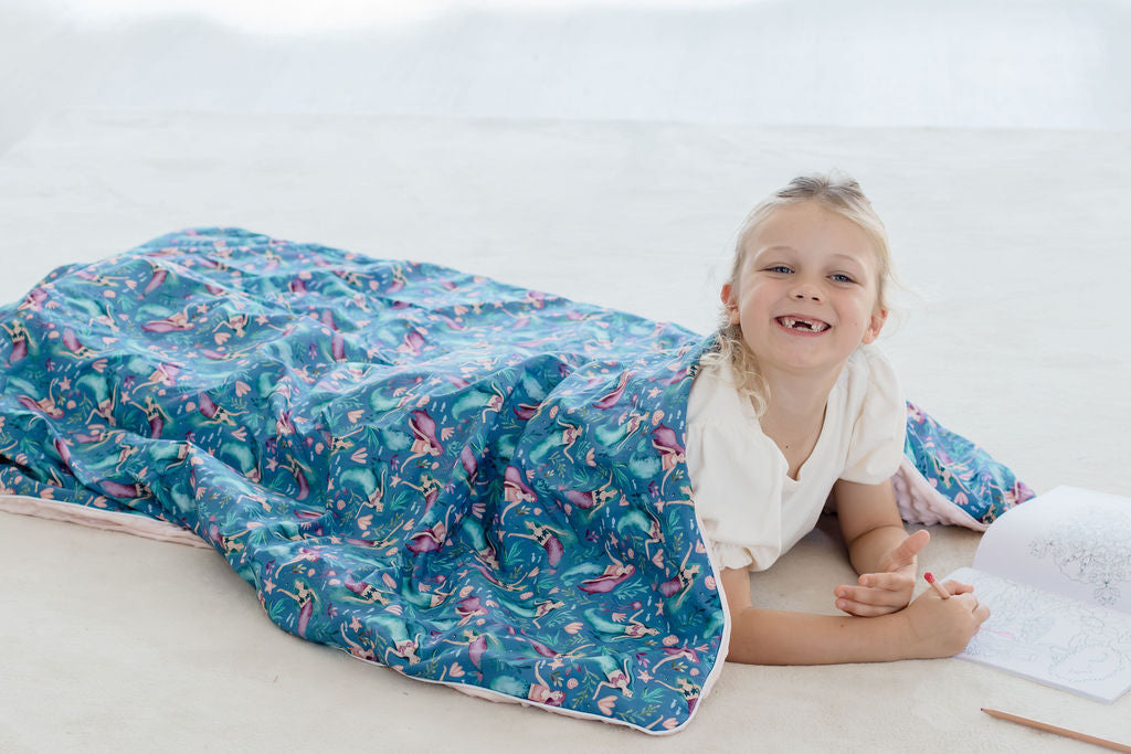 Weighted Sensory Blanket with Waterproof Cover - Mermaid Magic