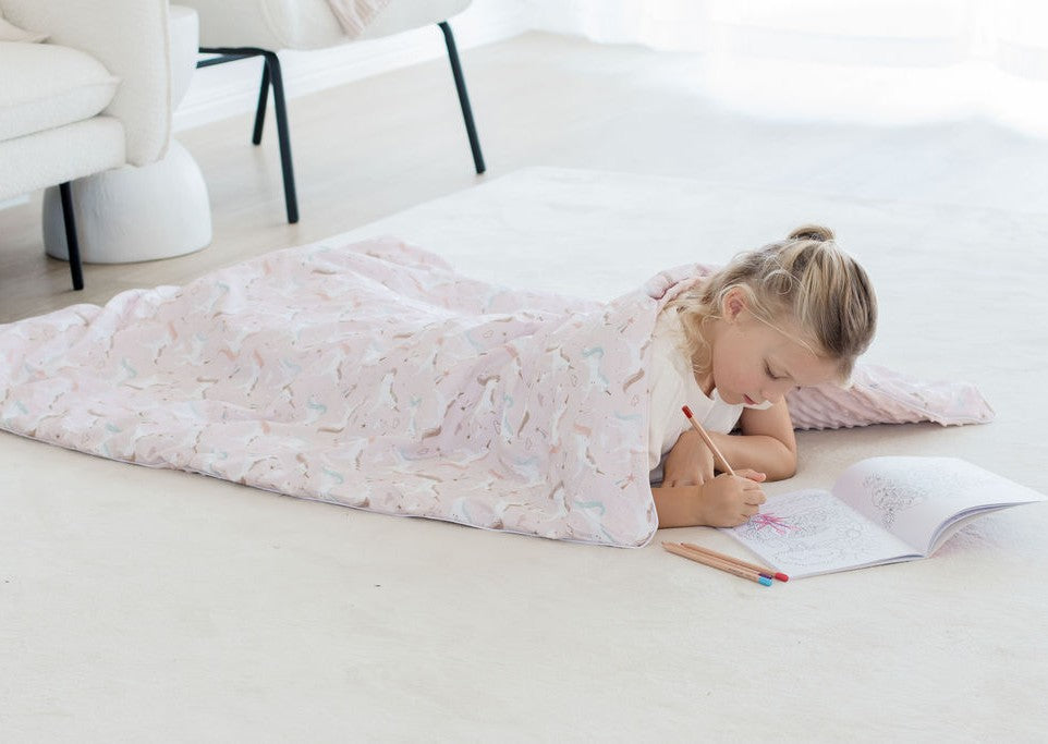 Weighted Sensory Blanket with Waterproof Cover - Unicorn Fairy Floss