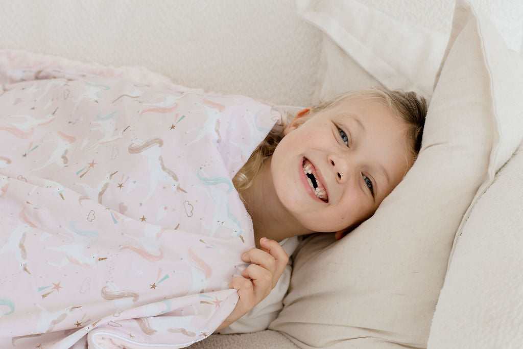 Weighted Sensory Blanket with Waterproof Cover - Unicorn Fairy Floss