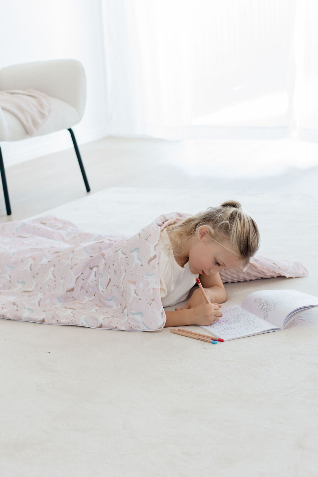 Weighted Sensory Blanket with Waterproof Cover - Unicorn Fairy Floss