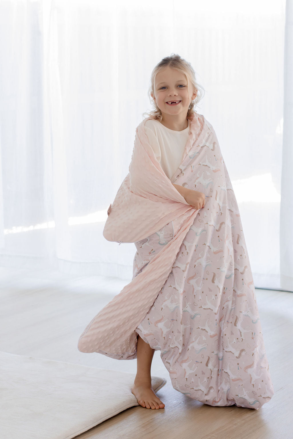 Weighted Sensory Blanket with Waterproof Cover - Unicorn Fairy Floss