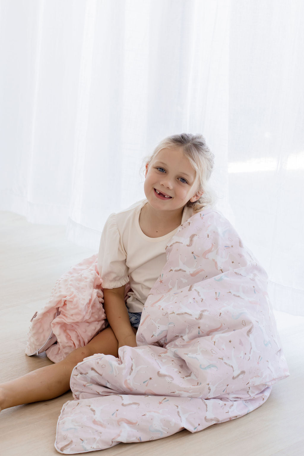Weighted Sensory Blanket with Waterproof Cover - Unicorn Fairy Floss