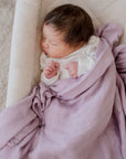 Bamboo Cotton Muslin Swaddle | Dusty Lilac