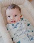 Bamboo Cotton Muslin Swaddle | Turtle Bay