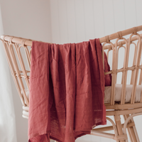 Bamboo Cotton Muslin Swaddle | Rosewood