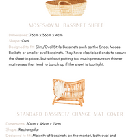 Waterproof Oval Bassinet/Moses Basket Sheet | Sage Sunshine