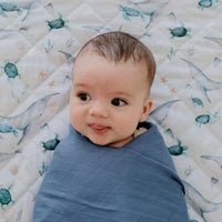 Bamboo Cotton Muslin Swaddle | Storm
