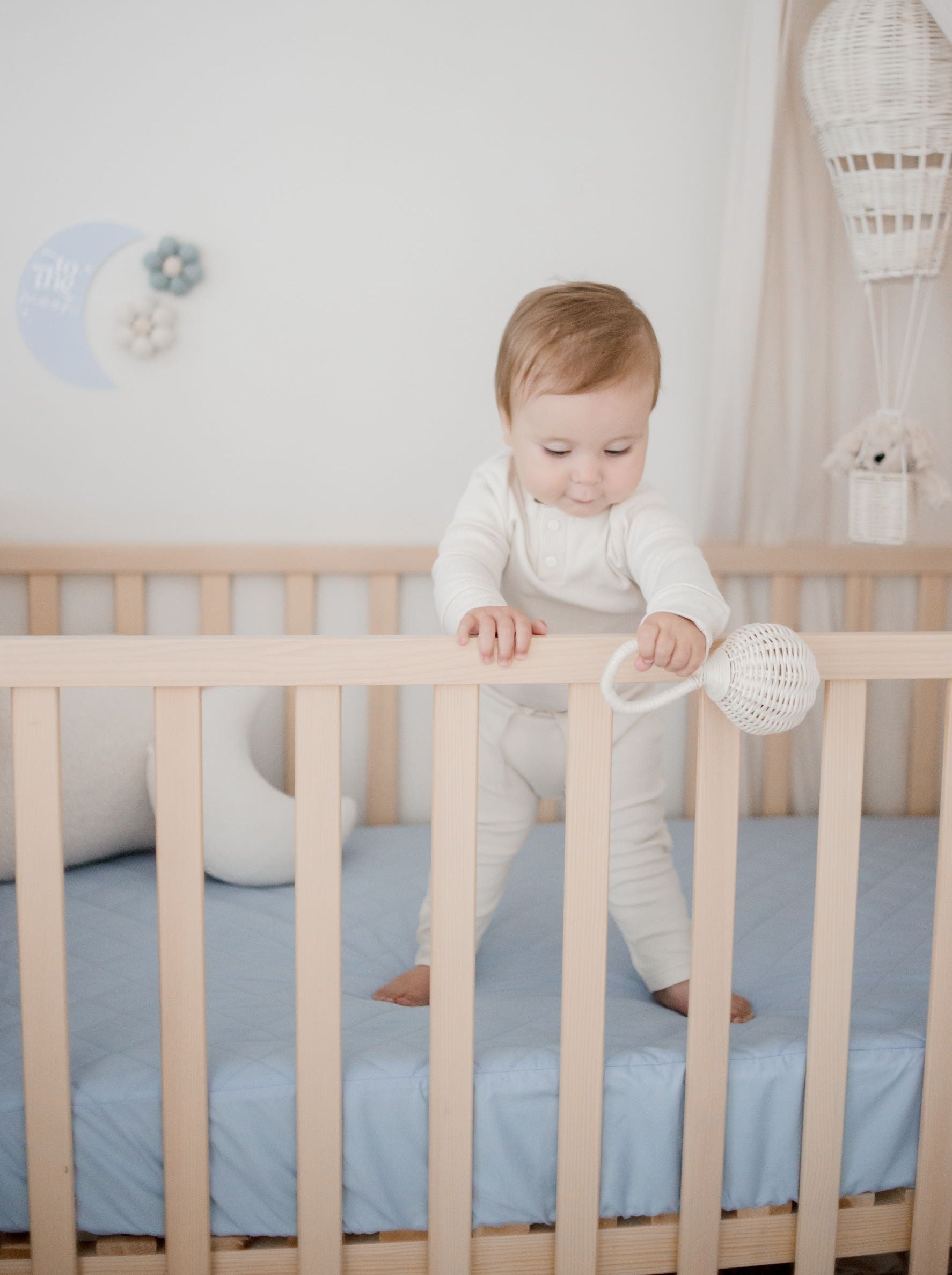 Blue cot sheets best sale