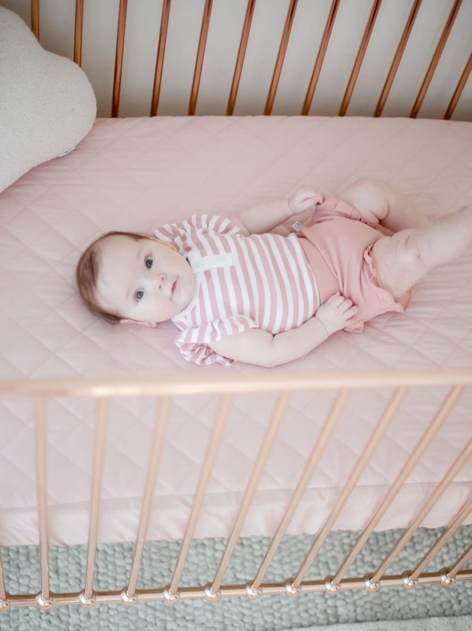 Waterproof Fitted Cot Sheet | Lullaby Pink