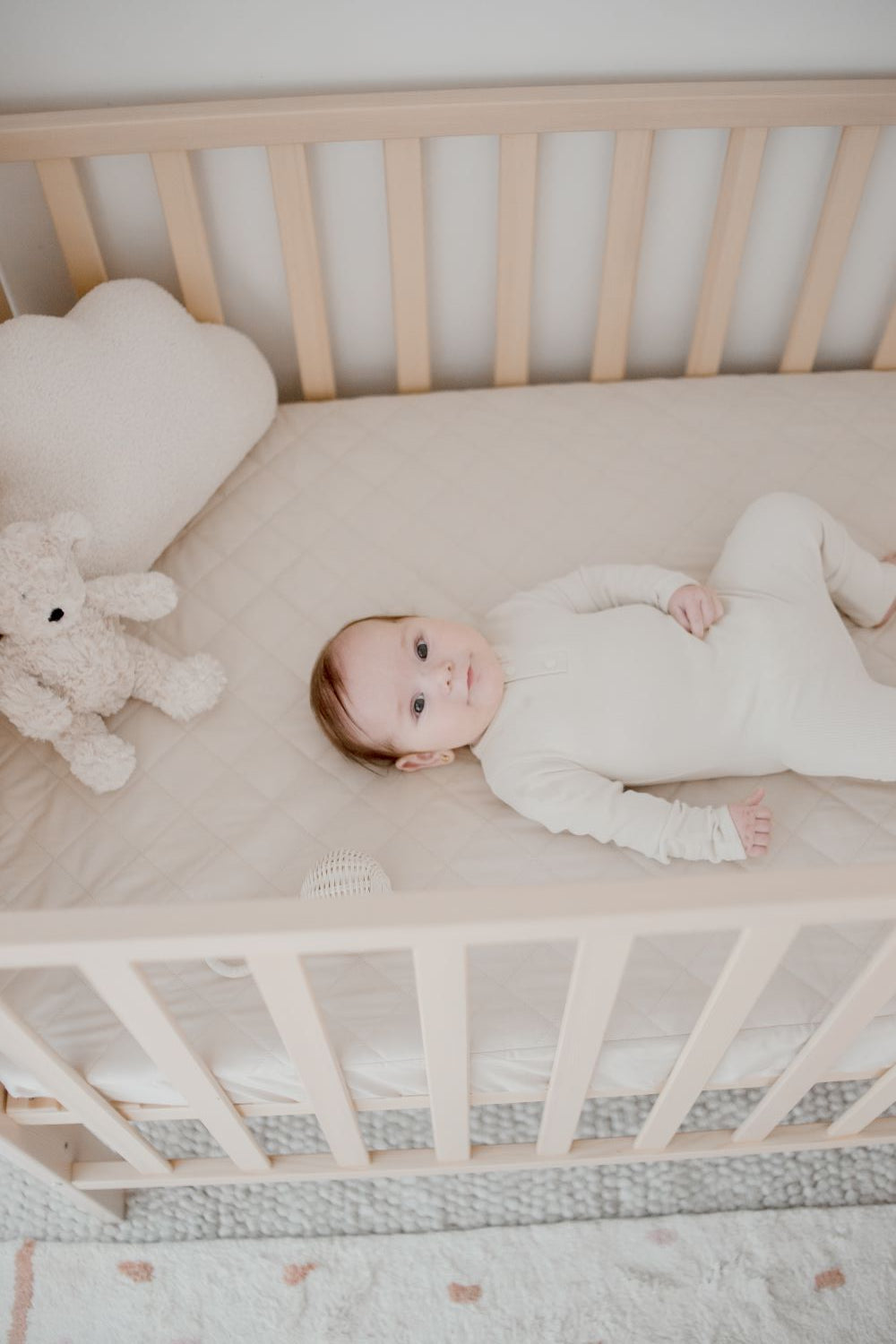 Waterproof Fitted Cot Sheet | Oat