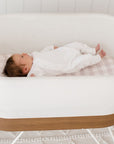 Waterproof Oval Bassinet/Moses Basket Sheet | Blush Gingham