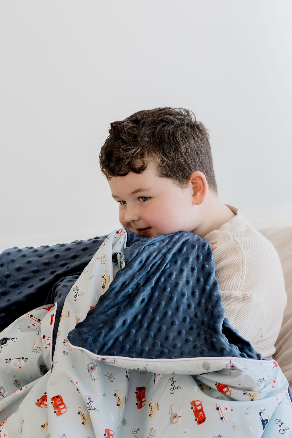 Weighted Sensory Blanket with Waterproof Cover - Things That Go