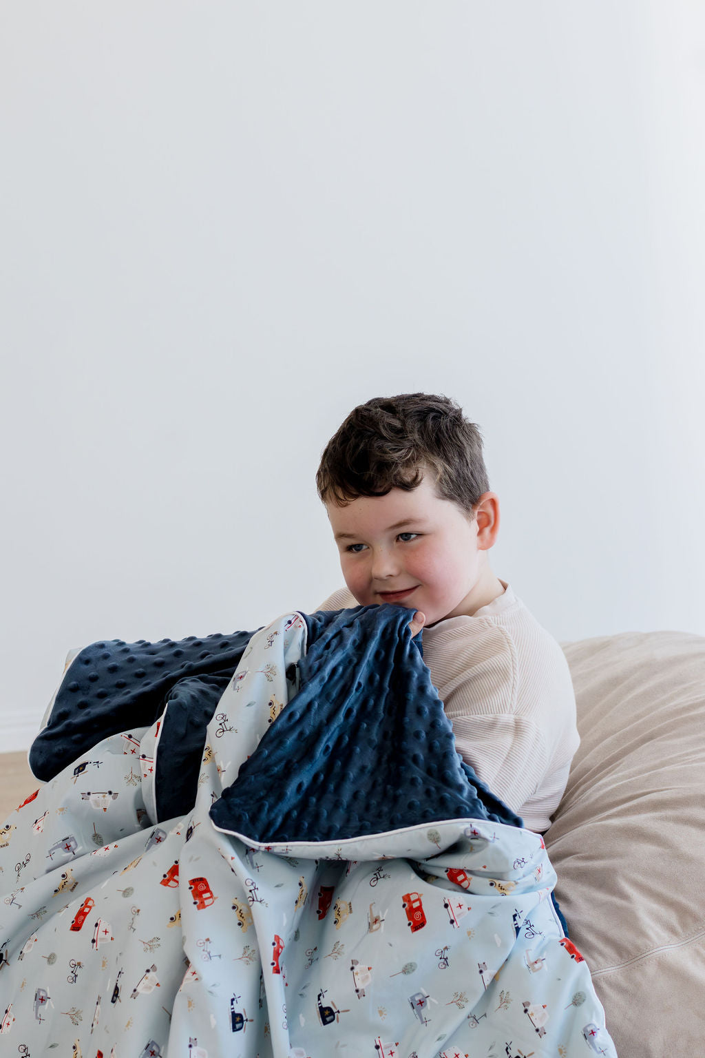 Weighted Sensory Blanket with Waterproof Cover - Things That Go