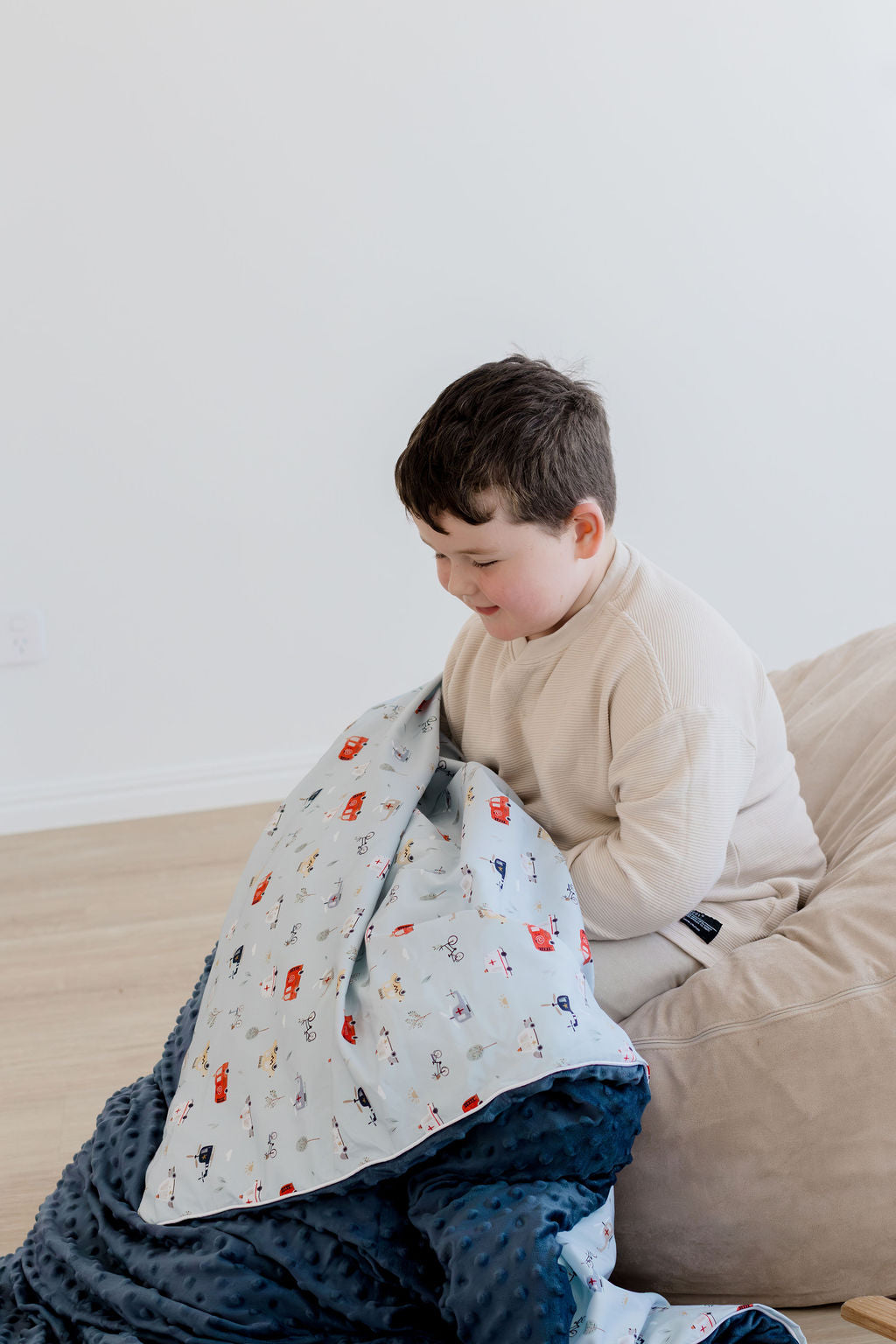 Weighted Sensory Blanket with Waterproof Cover - Things That Go