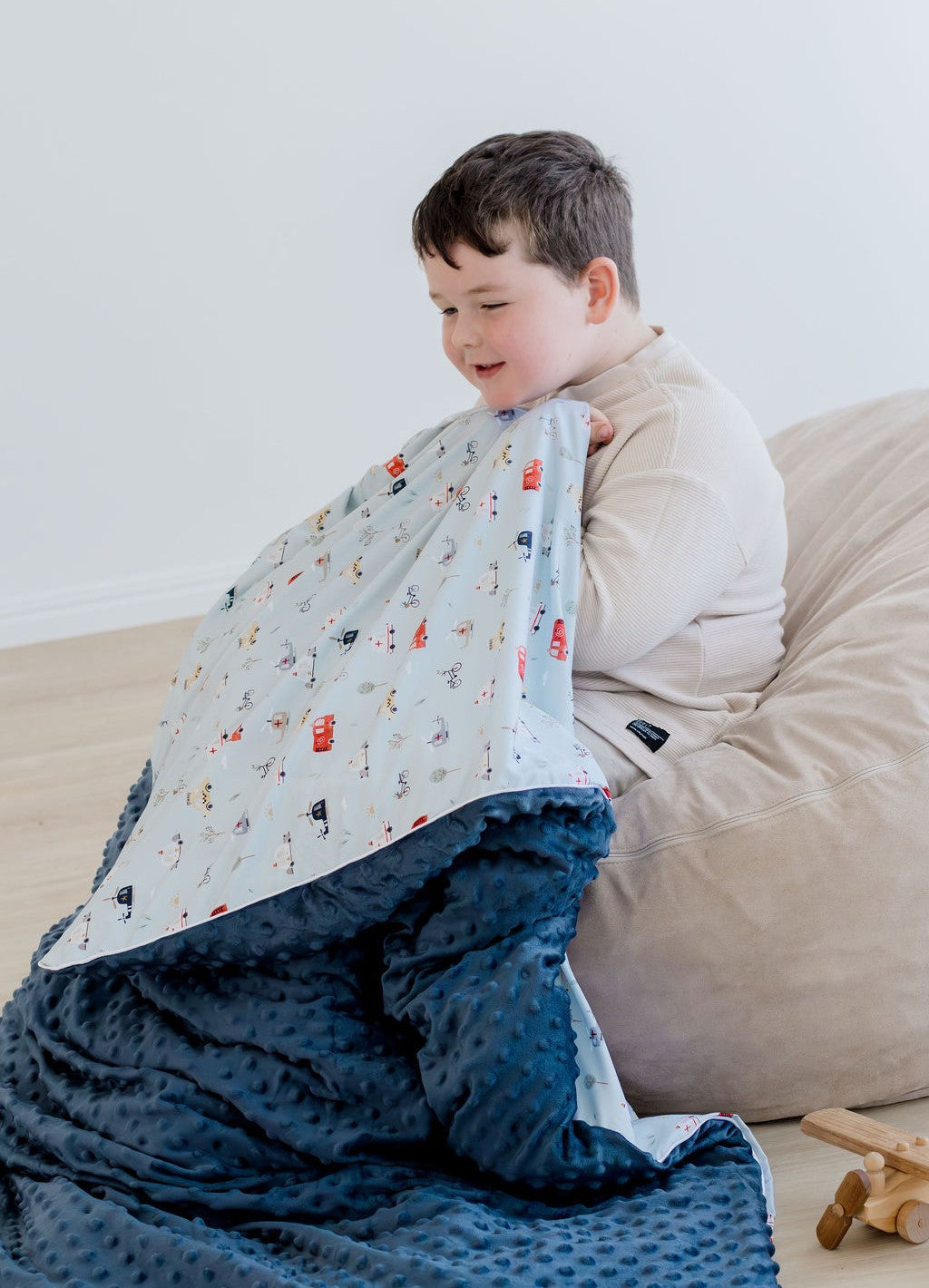 Weighted Sensory Blanket with Waterproof Cover - Things That Go