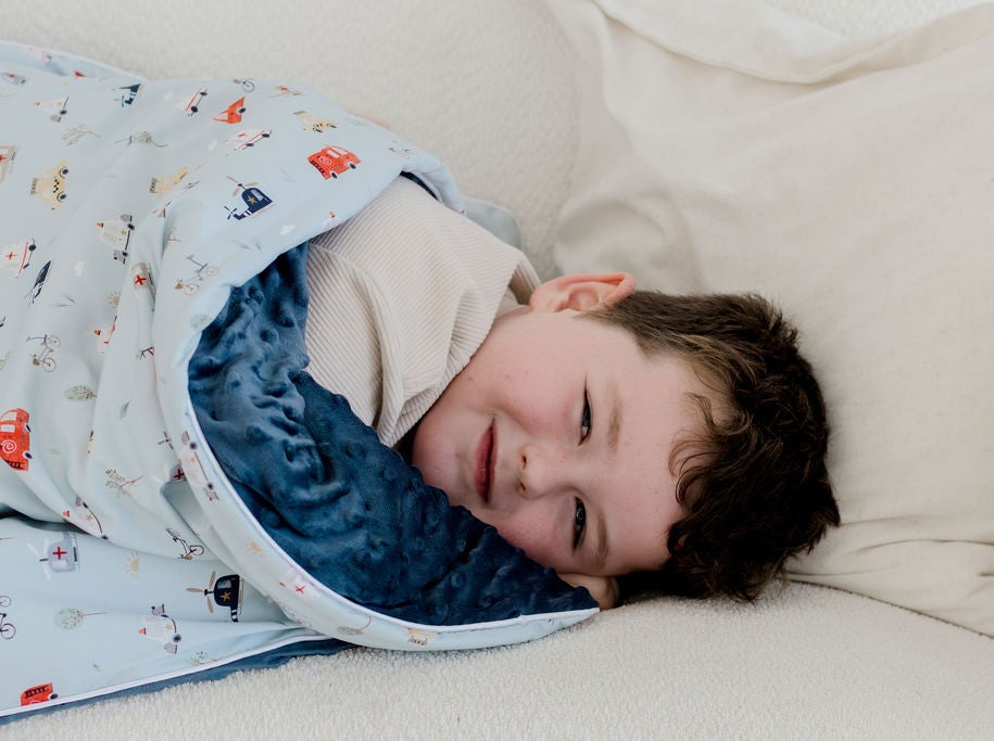 Weighted Sensory Blanket with Waterproof Cover - Things That Go