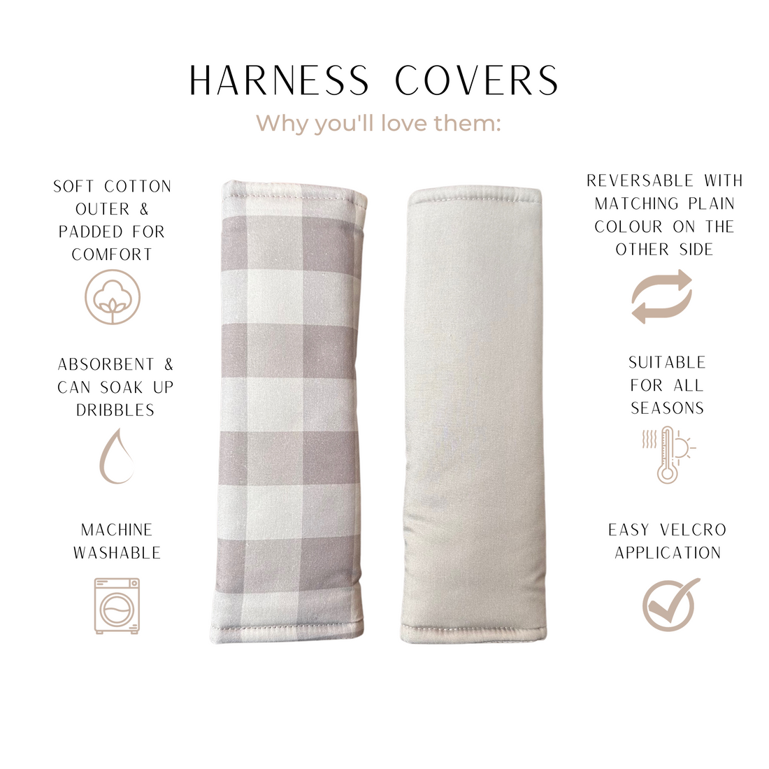 Harness Covers | Fawn Gingham
