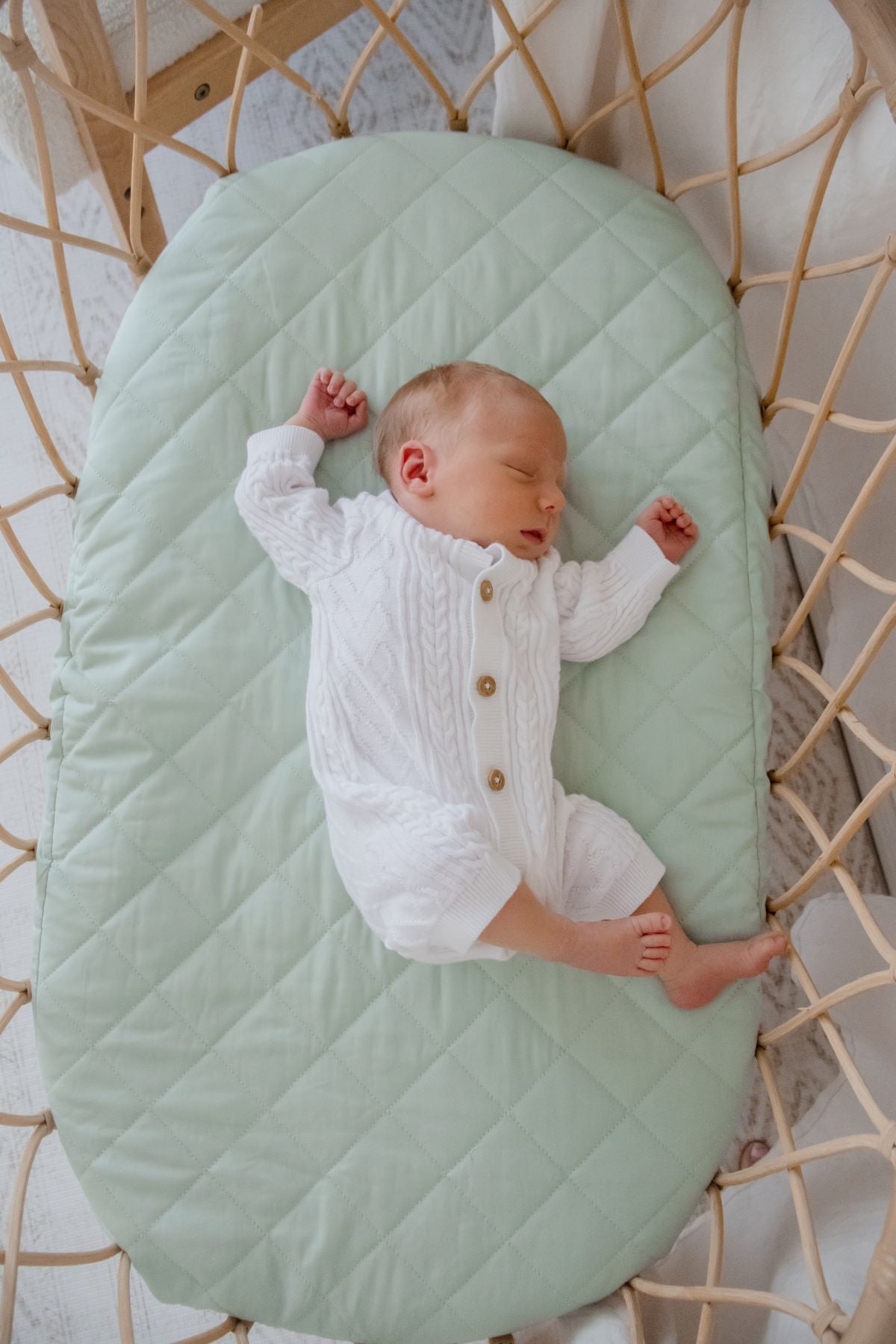 Waterproof Fitted Bassinet Sheet | Fern