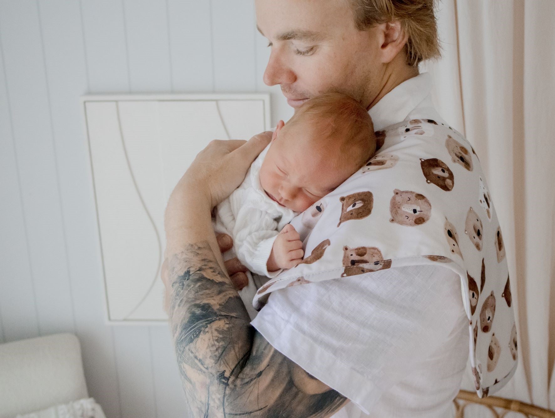 Burp Cloth 2 Pack | Bear in There &amp; Oat