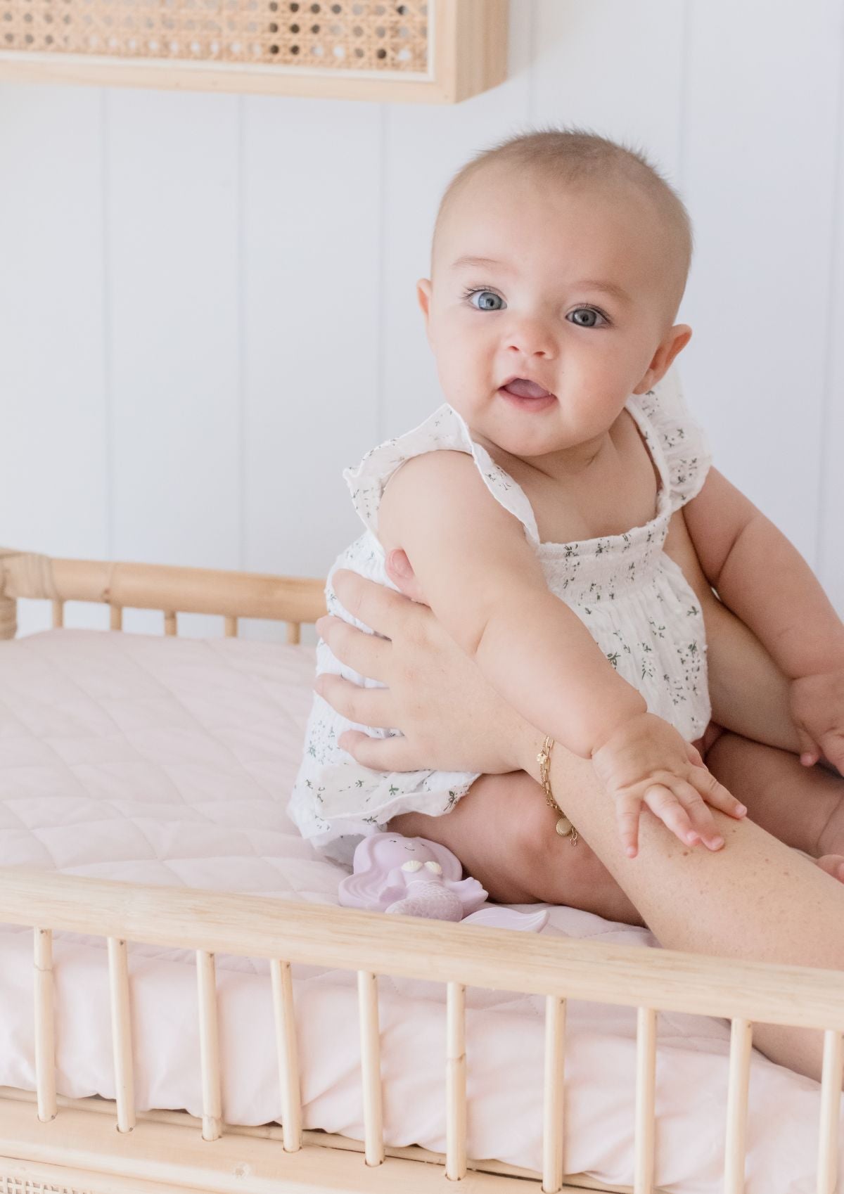 Co-Sleeper/Change Mat Fitted Waterproof Sheet | Lullaby Pink