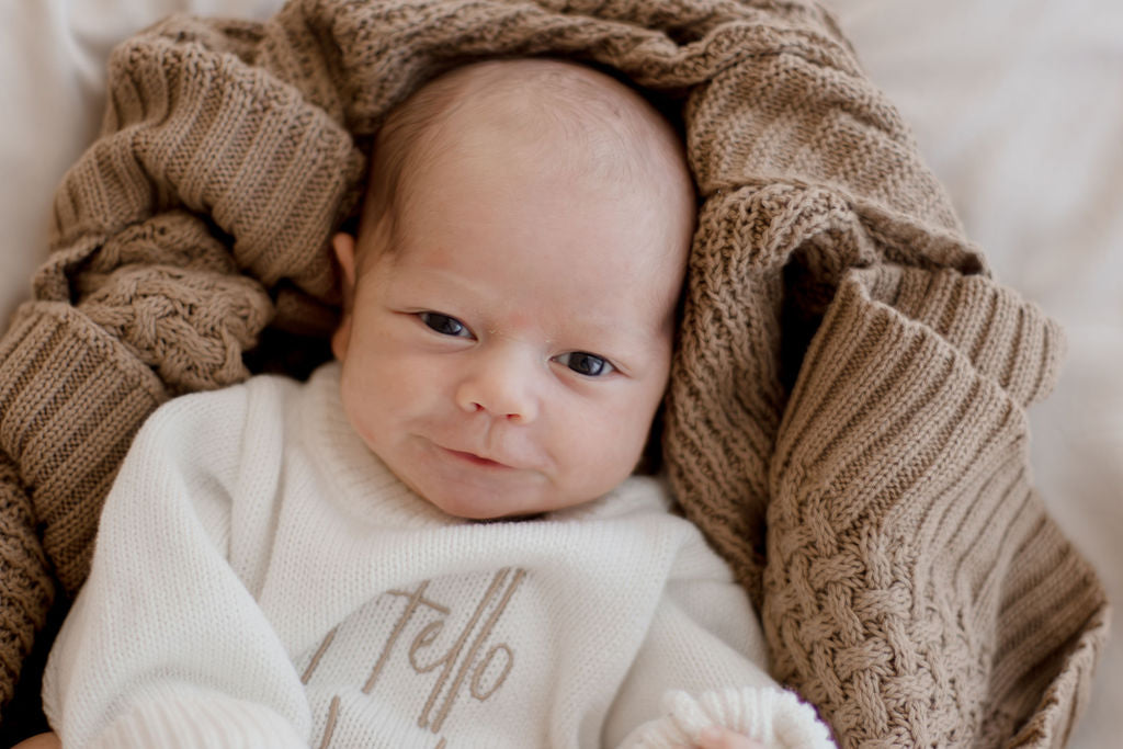 Cotton Knit Blanket | Walnut