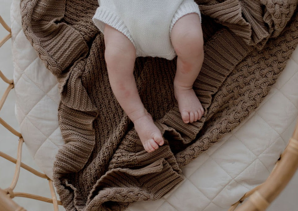 Cotton Knit Blanket | Walnut