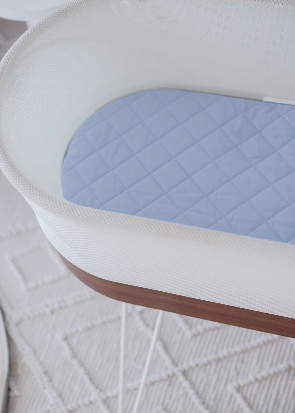 Small Oval/Moses Fitted Waterproof Sheet | Dusty Sky Blue