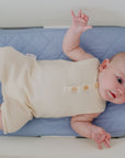 Small Oval/Moses Fitted Waterproof Sheet | Dusty Sky Blue