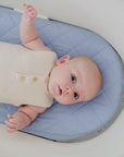 Small Oval/Moses Fitted Waterproof Sheet | Dusty Sky Blue