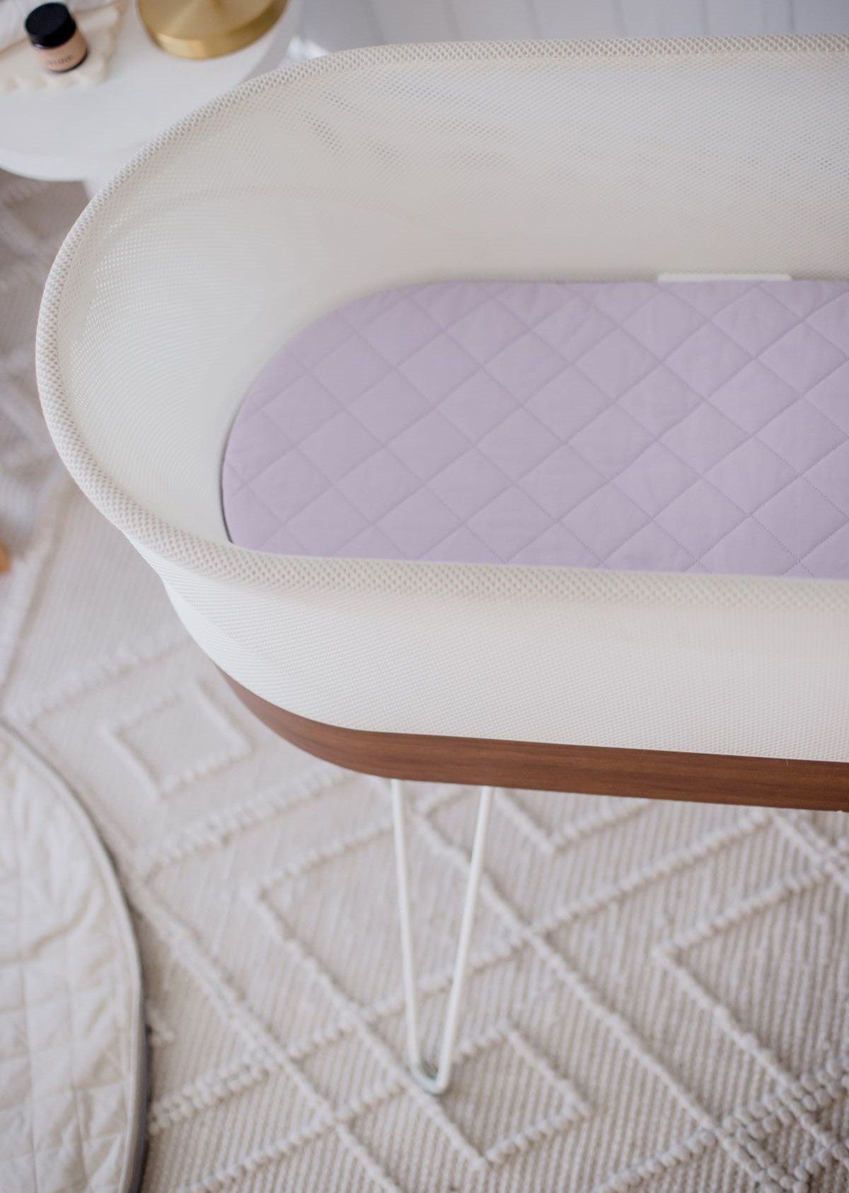 Small Oval/Moses Fitted Waterproof Sheet | Lavender Haze