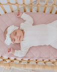 Small Oval/Moses Fitted Waterproof Sheet | Lullaby Pink