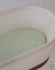 Small Oval/Moses Fitted Waterproof Sheet | Fern