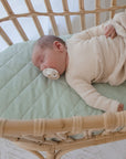 Small Oval/Moses Fitted Waterproof Sheet | Fern