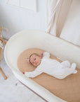 Small Oval/Moses Fitted Waterproof Sheet | Nude