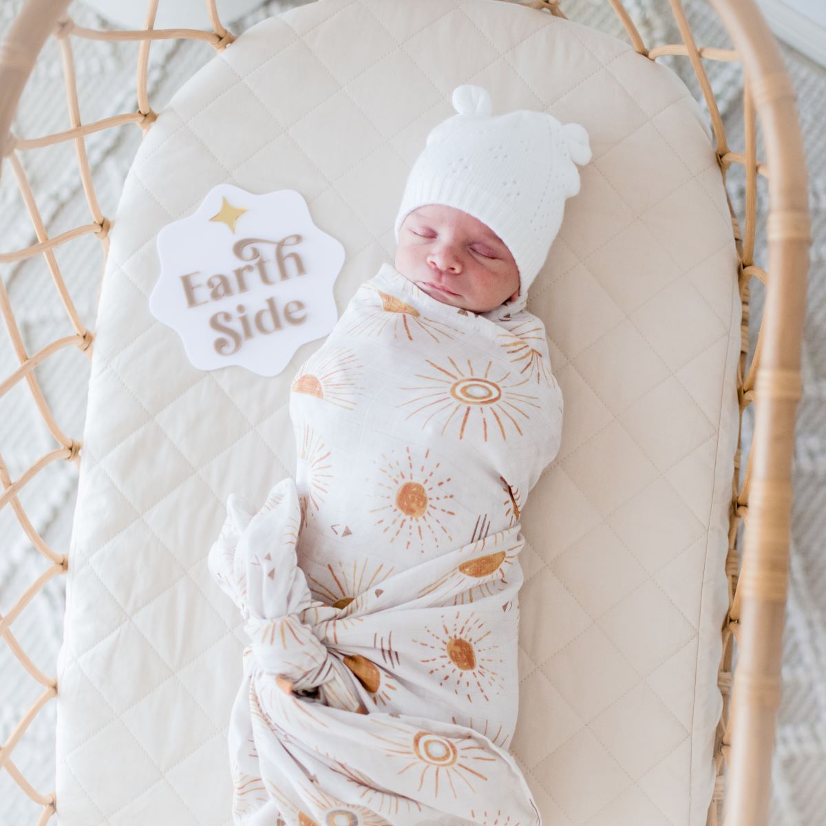 Bamboo Cotton Muslin Swaddle | Bohemian Sunshine